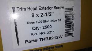 lot 368 image: Exterior Wood Screws.  2500 ct.