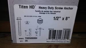 lot 375 image: Screw Anchors (20) � in. x 8 in.