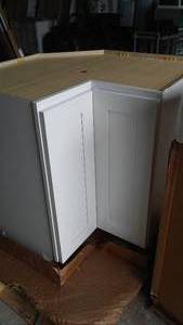 lot 767 image: White Base Corner Cabinet.