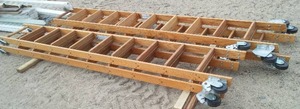 lot 593 image: (4) Library Ladders 10 ft.