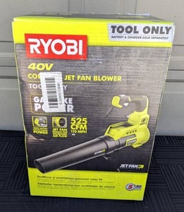 lot 17 image: Ryobi 40V 110 MPH 525 CFM Cordless Fan Leaf Blower