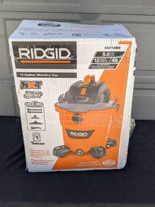lot 48 image: RIDGID 12 Gallon 5.0 Peak HP NXT WetDry Shop Vacuum with Filter, Locking Hose and Accessories