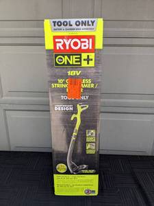 lot 55 image: RYOBI ONE 18V 10 in. Cordless Battery String Trimmer and Edger (Tool Only)