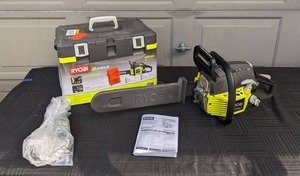lot 43 image: RYOBI 16 in. 37cc 2-Cycle Gas Chainsaw with Heavy-Duty Case