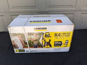 lot 35 image: New Karcher 1900 PSI 1.5 GPM K 4 Power Control Cold Water Electric Induction Pressure Washer Plus Vario and DirtBlaster Spray Wands