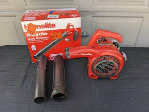 lot 98 image: NEW Homelite 2-Cycle Handheld Gas Leaf Blower