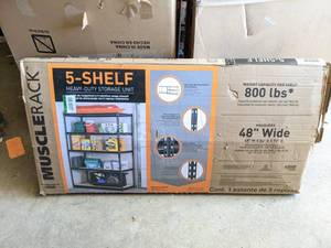 lot 85 image: 5-Tier Heavy Duty Steel Garage Storage Shelving Unit in Black (48 in. W x 72 in. H x 24 in. D)