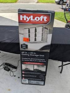 lot 217 image: HyLoft White Adjustable Metal Overhead Garage Storage Rack (60 x 45)