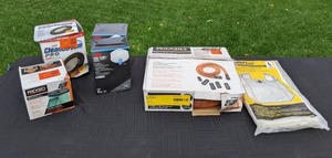 lot 182 image: RIDGID HEPA Material Pleated Paper WetDry Vac Filter, GORE CleanStream Pro HEPA Media Filter, 3M Cool Flow 8511 N95 Respirator Masks, RIDGID 1-78 in. x 10 ft. Pro-Grade Locking Vacuum Hose Kit and MultiFit VF2008 Replacement Vacuum Filter Bags
