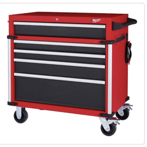 lot 1 image: NEW Milwaukee 5-Drawer 36 High Capacity Industrial Steel Storage Cabinet