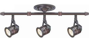 lot 26 image: HAMPTON BAY 3-Light Antique Bronze Ceiling Bar Track Lighting Kit