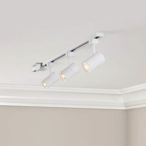 lot 27 image: HAMPTON BAY 4-ft. 3-Light White Integrated LED Linear Track Lighting Kit with Mini Cylinder Track Heads