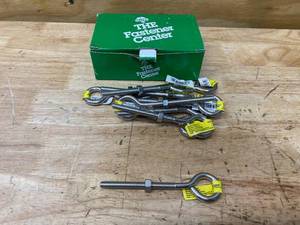 lot 112 image: HARDWARE ESSENTIALS 516 x 5 in. Stainless Steel Eye Bolt with Hex Nut (10-Pack)