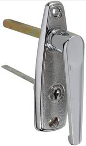lot 113 image: NATIONAL HARDWARE N280-651 V7642 Outside Locking Handles in Chrome,7-12 L, shaft 516 sq x 3-14