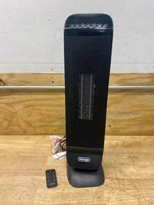 lot 85 image: DELONGHI 1500-Watt Ceramic Tower Indoor Electric Space Heater with Thermostat and Remote Included