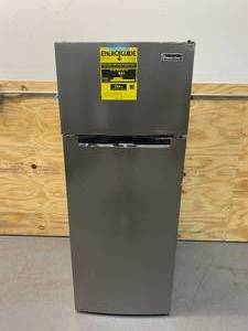 lot 129 image: MAGIC CHEF 7.3 cu. ft. 2-Door Mini Fridge in Platinum Steel with Freezer