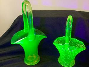 Uranium Glass Baskets
