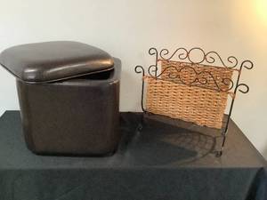 Ottoman and Magazine Rack