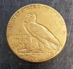 1912 US $2.50 GOLD INDIAN AU