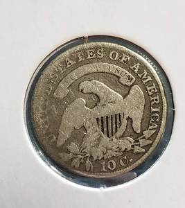1834 US BUST DIME VG