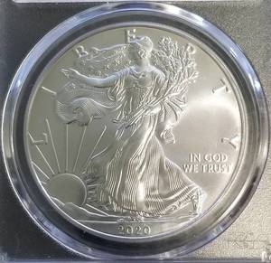 2020-P AMERICAN SILVER EAGLE PCGS MS69 EMERGENCY ISSUE GREEN LABEL