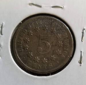 1867 US SHIELD NICKEL VF
