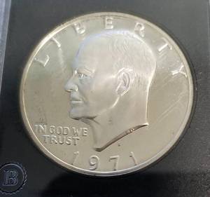 1971-S PROOF US 40% SILVER EISENHOWER DOLLAR BLACK SLAB