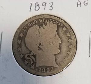 GROUP OF 3 US BARBER HALF DOLLARS 1893 1901 1904-S