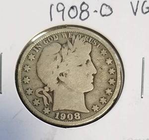 GROUP OF 2 US BARBER HALF DOLLARS 1908-O 1908-D