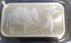 1 TROY OZ .999 FINE SILVER BAR PROSPECTOR BY SILVERTOWNE SEALED