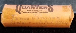UNCIRCULATED ROLL OF 1964 SILVER WASHINGTON QUARTERS 40 COINS
