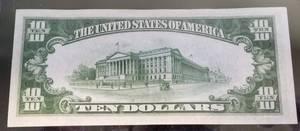 1934-A US $10 YELLOW SEAL SILVER CERTIFICATE UNC
