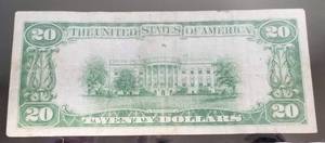 1928 US $20 GOLD CERTIFICATE VF OR BETTER