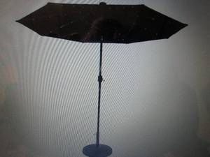 Sun-Ray 9 Solar-Lighted Market Umb...