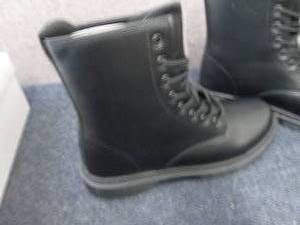 Ladies Short Black Lace-up Boots Si...