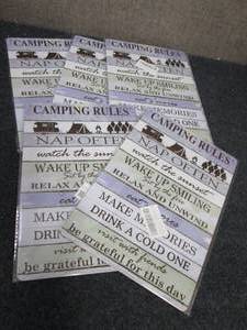 5 Metal Camping Rules Signs...