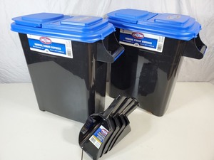 2 New Kingsford Charcoal Storage Containers and 4 Scoops