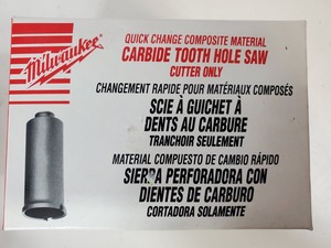 New Milwaukee 3 inch Carbide Tooth Hole Saw