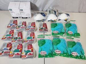 New Ear Plugs, Dust Masks, Chemical Gloves