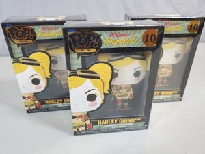 3 New Funko Pops DC Comics Harley Quinn Enamel Pins