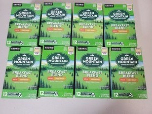 8 Boxes of Keurig Pods Green Mountain Light Roast Decaf