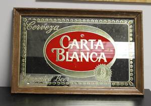 Carta Blanca Imported Beer Mirror Frames Advertisement