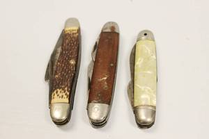 Vintage Knives Lot Of 3 Collectable Pocket Knives
