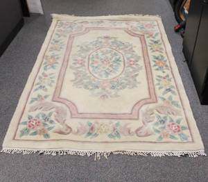 French Aubusson 100 % Wool Area Rug 4.6 X 7