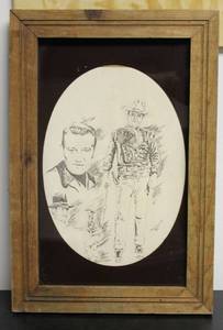 John Wayne Framed Art Work