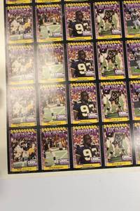 1999 Minnesota Vikings Players GSSC Trading Cards In One Full Uncut Sheet