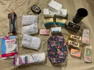 lot 72 image: NEW Soap, Nails, Combs, Hair Nets & Make-Up Case