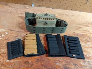 lot 106 image: Vintage Military Ammo Belt & Ammo Holders