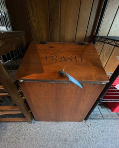 lot 127 image: Wood Trash Bin