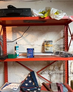 lot 311 image: Red Metal Shelf